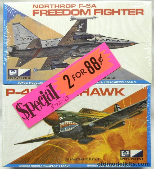MPC 1/72 7014-70 F-5A Freedom Fighter and 7012-70 P-40 Warhawk Dual Set plastic model kit